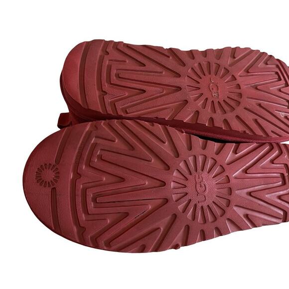 UGG Mens Suede Lace Up‎ Chukka Boots Size 12 Neumel Red Sherling Lined